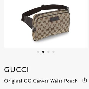 **SOLD**Gucci Tan and Brown Belt Bag with Iconic GG Pattern